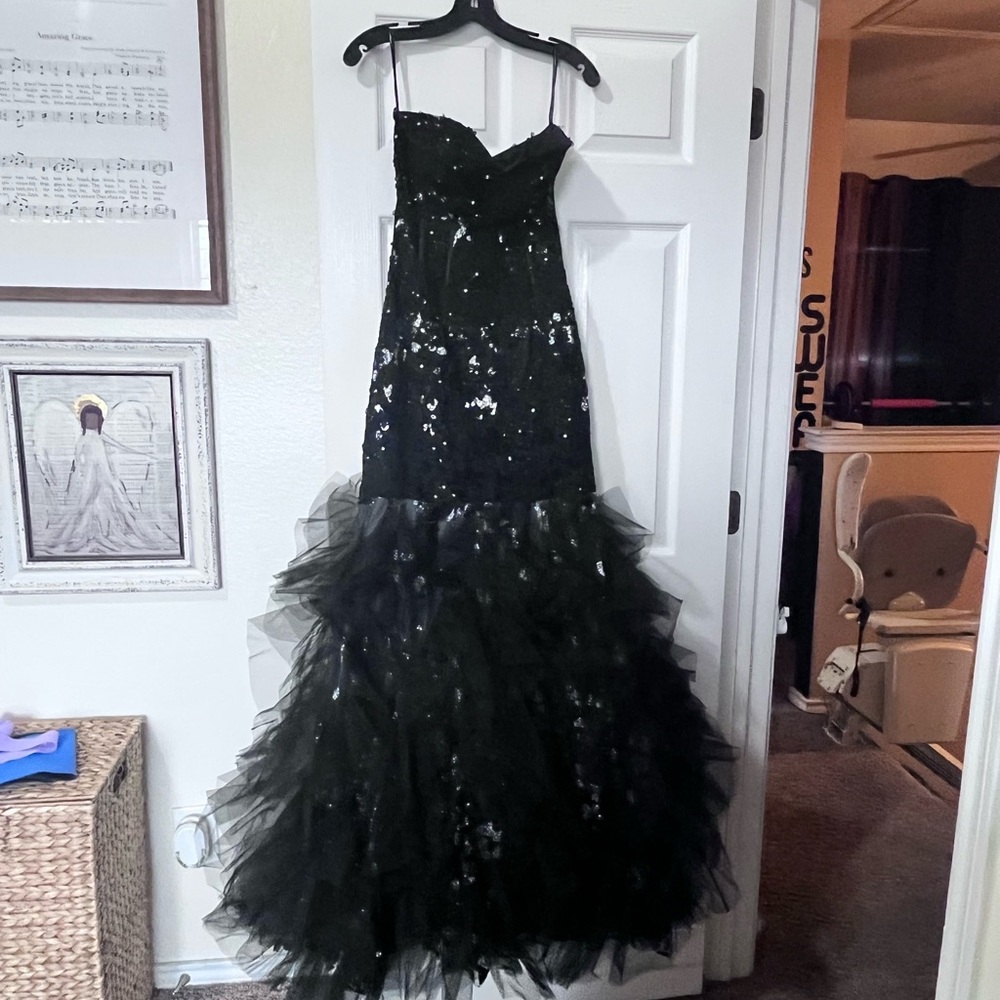 Elegant Black Sequin Gown